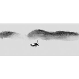 Ink Wash Fishing Scene 6864 Wallpaper Wall Mural