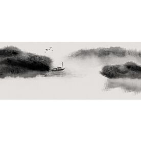 Ink Wash Fishing Scene 7262 Wallpaper Wall Mural