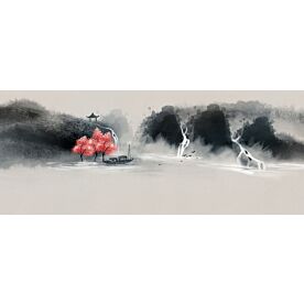 Ink Wash Fishing Scene 7571 Wallpaper Wall Mural