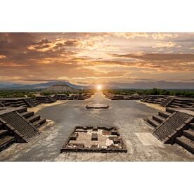 Teotihuacan Sunset Wallpaper Wall Mural