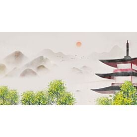 Modern Abstract Chinese Ink Wash Landscape 9327 Wallpaper Wall Mural