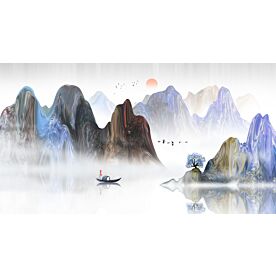 Modern Abstract Chinese Ink Wash Landscape 0595 Wallpaper Wall Mural