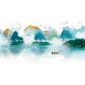 Modern Abstract Chinese Ink Wash Landscape 9678 Wallpaper Wall Mural