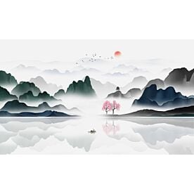 Modern Abstract Chinese Ink Wash Landscape 3478 Wallpaper Wall Mural