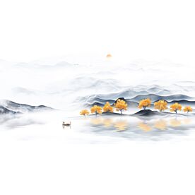 Modern Abstract Chinese Ink Wash Landscape 6921 Wallpaper Wall Mural