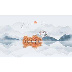 Modern Abstract Chinese Ink Wash Landscape 3964 Wallpaper Wall Mural