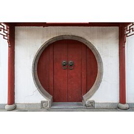 Red Chinese Temple Door Wallpaper Wall Mural