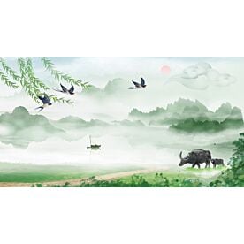 Modern Abstract Chinese Ink Wash Landscape 3436 Wallpaper Wall Mural