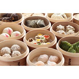 Yumcha Dim Sum in Bamboo Steamer Wallpaper Wall Mural