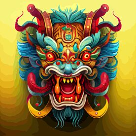 Chinese Dragon Mask 3592 Wallpaper Wall Mural