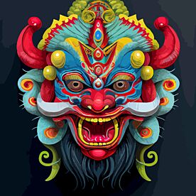 Chinese Dragon Mask 3623 Wallpaper Wall Mural