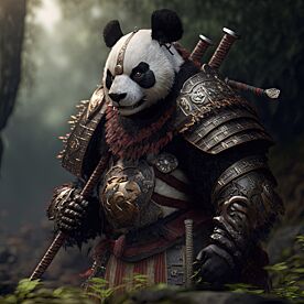 Fantasy Warrior Panda Wallpaper Wall Mural