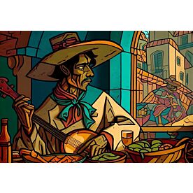 Mexican Flamenco Guitarist 7013 Wallpaper Wall Mural