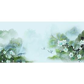 Modern Abstract Chinese Ink Wash Landscape 1886 Wallpaper Wall Mural