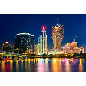 Macau Skyline at Night Wallpaper Wall Mural