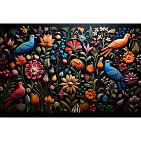 Embroidered Birds 7905 Wallpaper Wall Mural