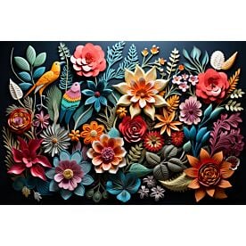 Embroidered Flowers 7681 Wallpaper Wall Mural