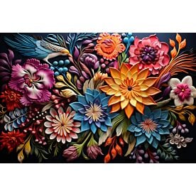 Embroidered Flowers 3236 Wallpaper Wall Mural