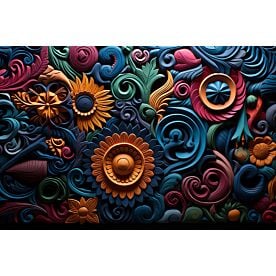 Embroidered Flowers 3018 Wallpaper Wall Mural