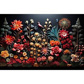 Embroidered Flowers 3695 Wallpaper Wall Mural