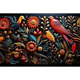 Embroidered Birds 5050 Wallpaper Wall Mural