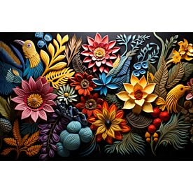 Embroidered Flowers 5069 Wallpaper Wall Mural