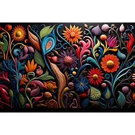 Embroidered Flowers 0177 Wallpaper Wall Mural