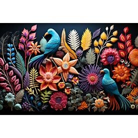 Embroidered Birds 6892 Wallpaper Wall Mural