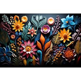 Embroidered Flowers 6156 Wallpaper Wall Mural