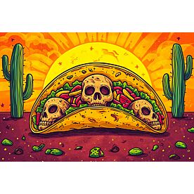 Sugar Skull Tacos 0149 Wallpaper Wall Mural