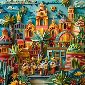 Guadalajara Origami 6014 Wallpaper Wall Mural