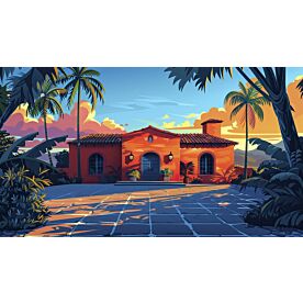 Hacienda Sunrise 5975 Wallpaper Wall Mural