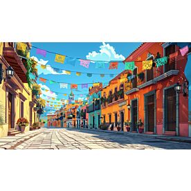 Fiesta Streetscape 9783 Wallpaper Wall Mural