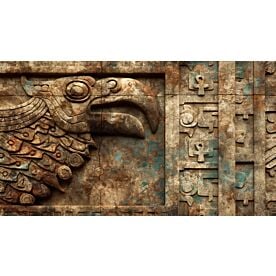 Aztec Eagle Carving 0371 Wallpaper Wall Mural