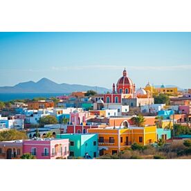 Mexican Hillside Town 1063 Wallpaper Wall Mural