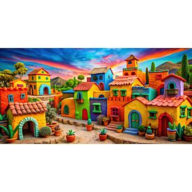 Colorful Mexican Village 8187 Wallpaper Wall Mural