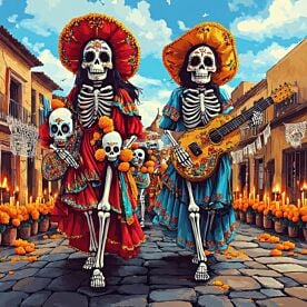 Calavera Couple 2634 Wallpaper Wall Mural