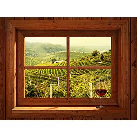 Window and Wine Wallpaper Wall Mural