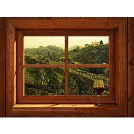 Wine and Window Wallpaper Wall Mural