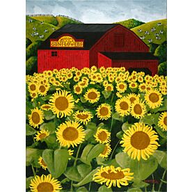 Milles Sunflowers Barn 9542 Wallpaper Wall Mural