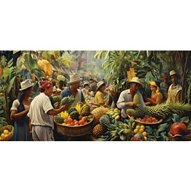 Tropical Market Hustle 3943 Wallpaper Wall Mural