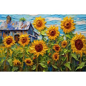 Impressionist Sunflowers 4692 Wallpaper Wall Mural