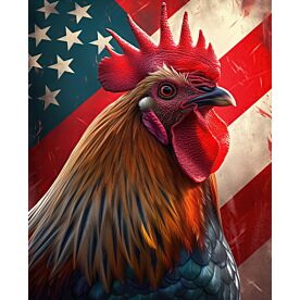 American Flag Rooster 0564 Wallpaper Wall Mural