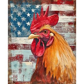 American Flag Rooster 0566 Wallpaper Wall Mural