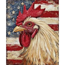 American Flag Rooster 0570 Wallpaper Wall Mural