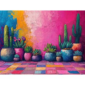 Colorful Cacti 0615 Wallpaper Wall Mural