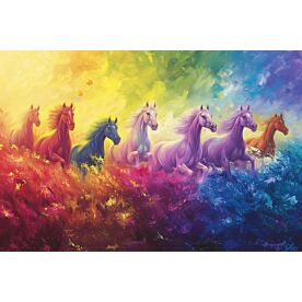 Rainbow Wild Horses 1731 Wallpaper Wall Mural