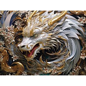 White Dragon 4195 Wallpaper Wall Mural