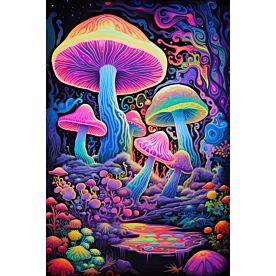 Neon Mushrooms 5749 Wallpaper Wall Mural