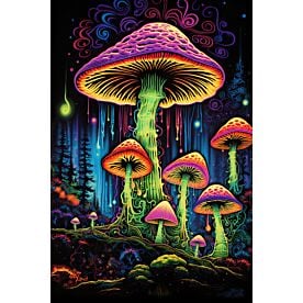 Neon Forest Mushrooms 5751 Wallpaper Wall Mural